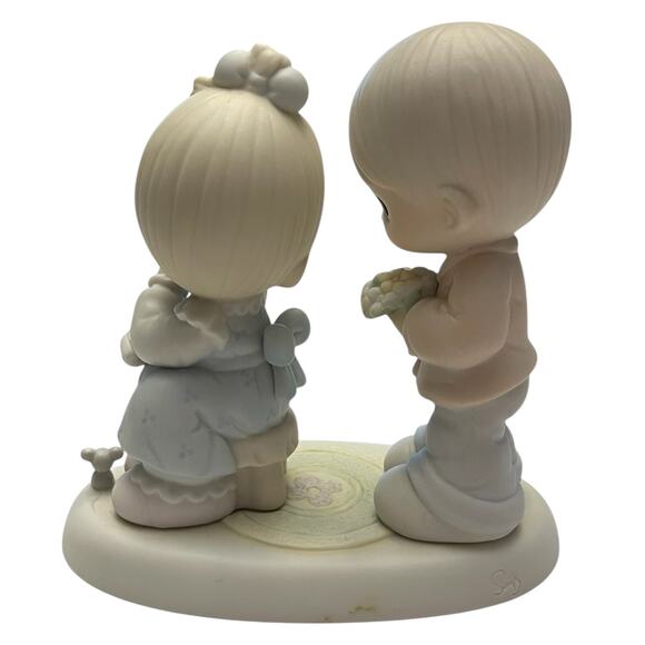 Enesco PRECIOUS MOMENTS Porcelain Figurine 1995 MY LOVE BLOOMS FOR YOU 521728 - Picture 2 of 3